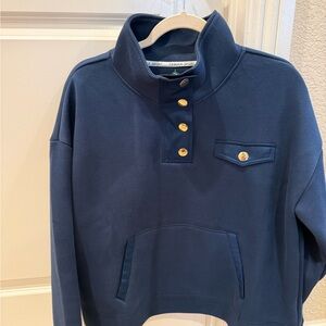 Tuckernuck Navy Blue Cowl Neck Sweater